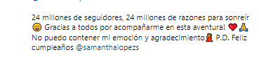 Salma Hayek celebra tener 24 millones de seguidores en Instagram.