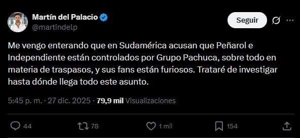 Grupo Pachuca es acusado de controlar a dos gigantes del futbol sudamericano