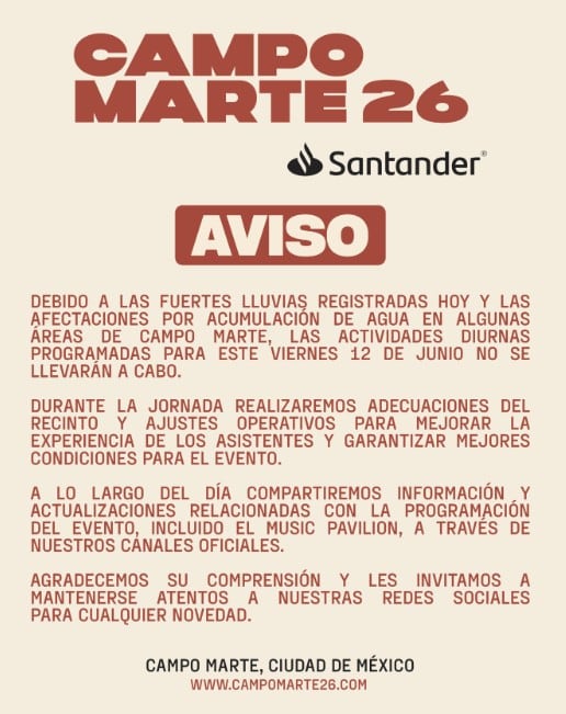 Por qué Campo Marte 26 Santander suspendió sus actividades matutinas este 12 de junio
