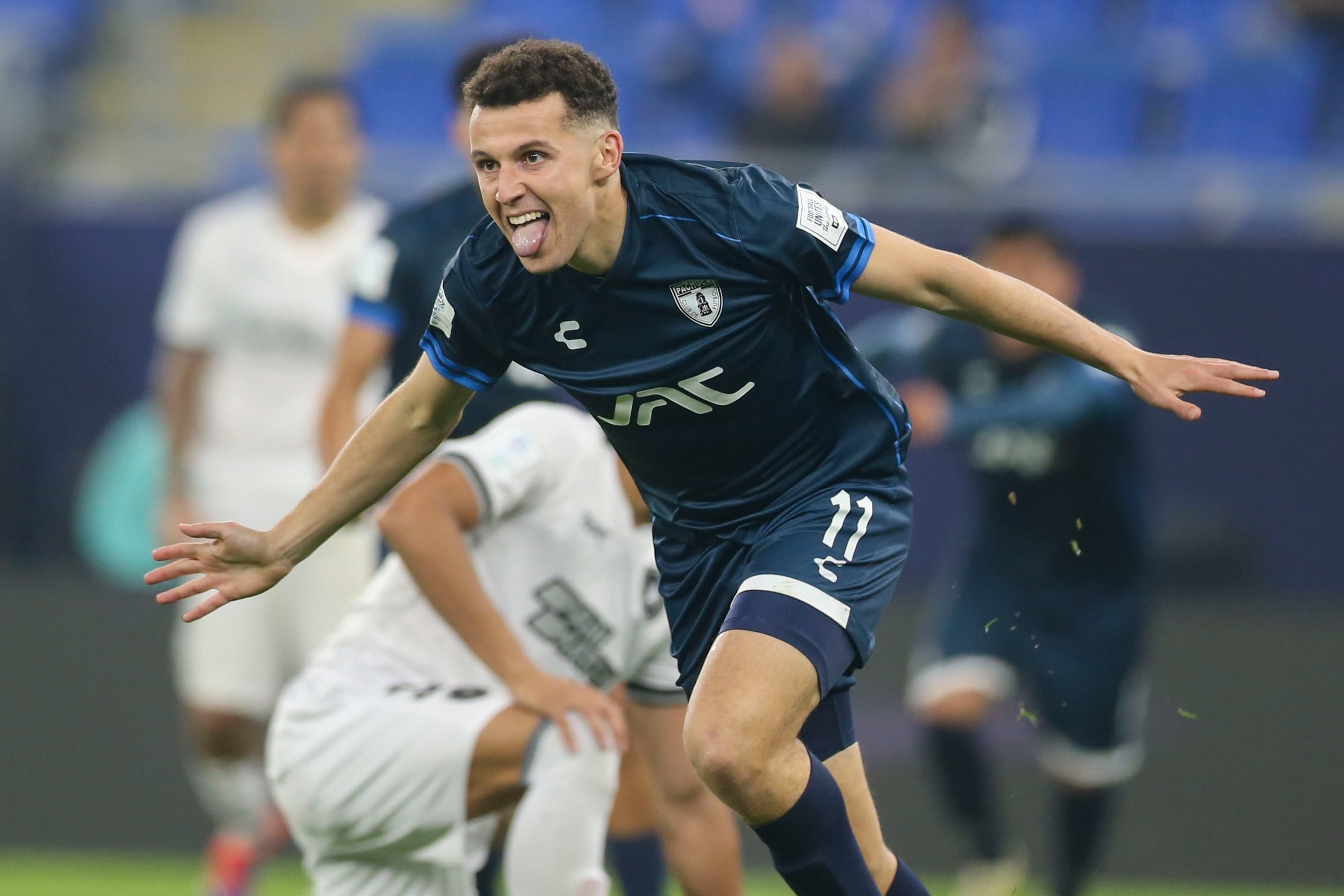 Oussama Idrissi celebra gol del Pachuca en la Copa Intercontinental
