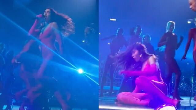 Dua Lipa sufre una caída en pleno concierto