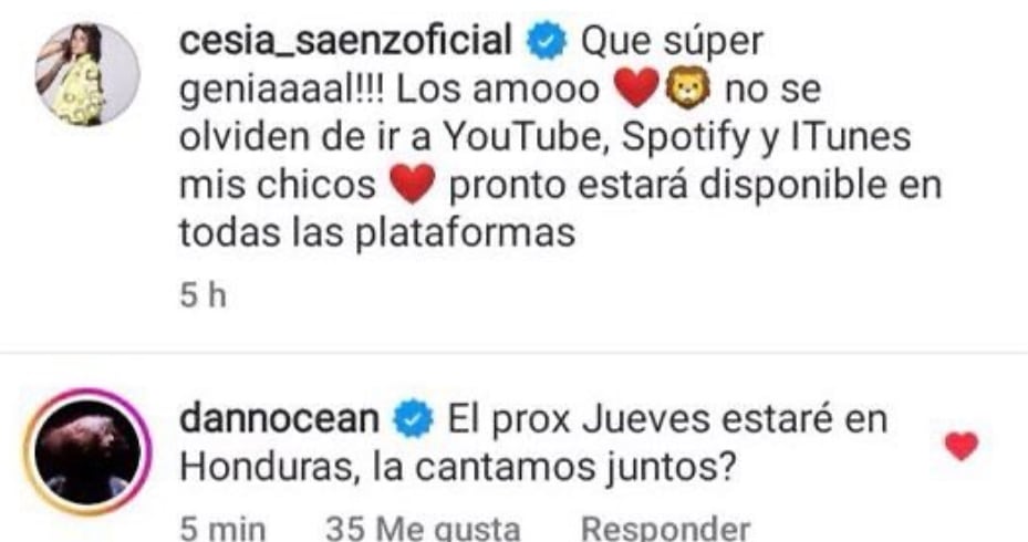 Cesia y Danny Ocean cantarán juntos en Honduras.