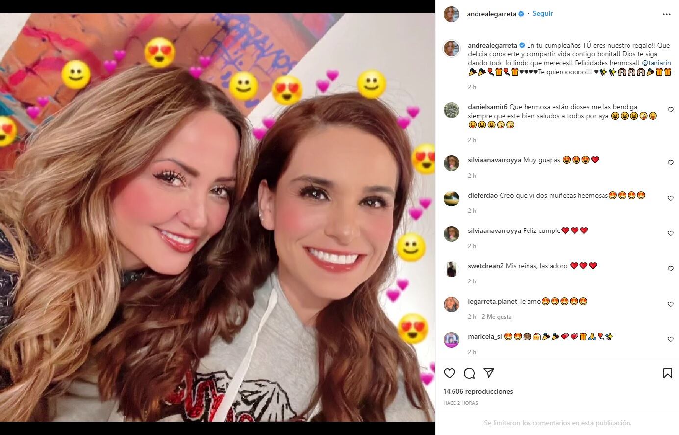 Andrea Legarreta celebra a Tania Rincón