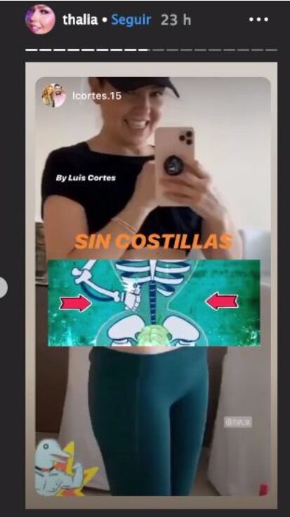 Thalía muestra cómo se ve sin costilla