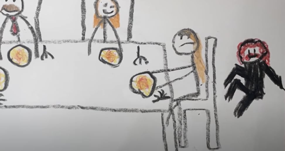 Dibujo perturbador de un niño
