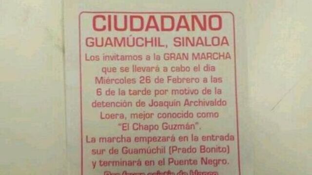 Convocan a marchar ¡por la liberación de "El Chapo"!