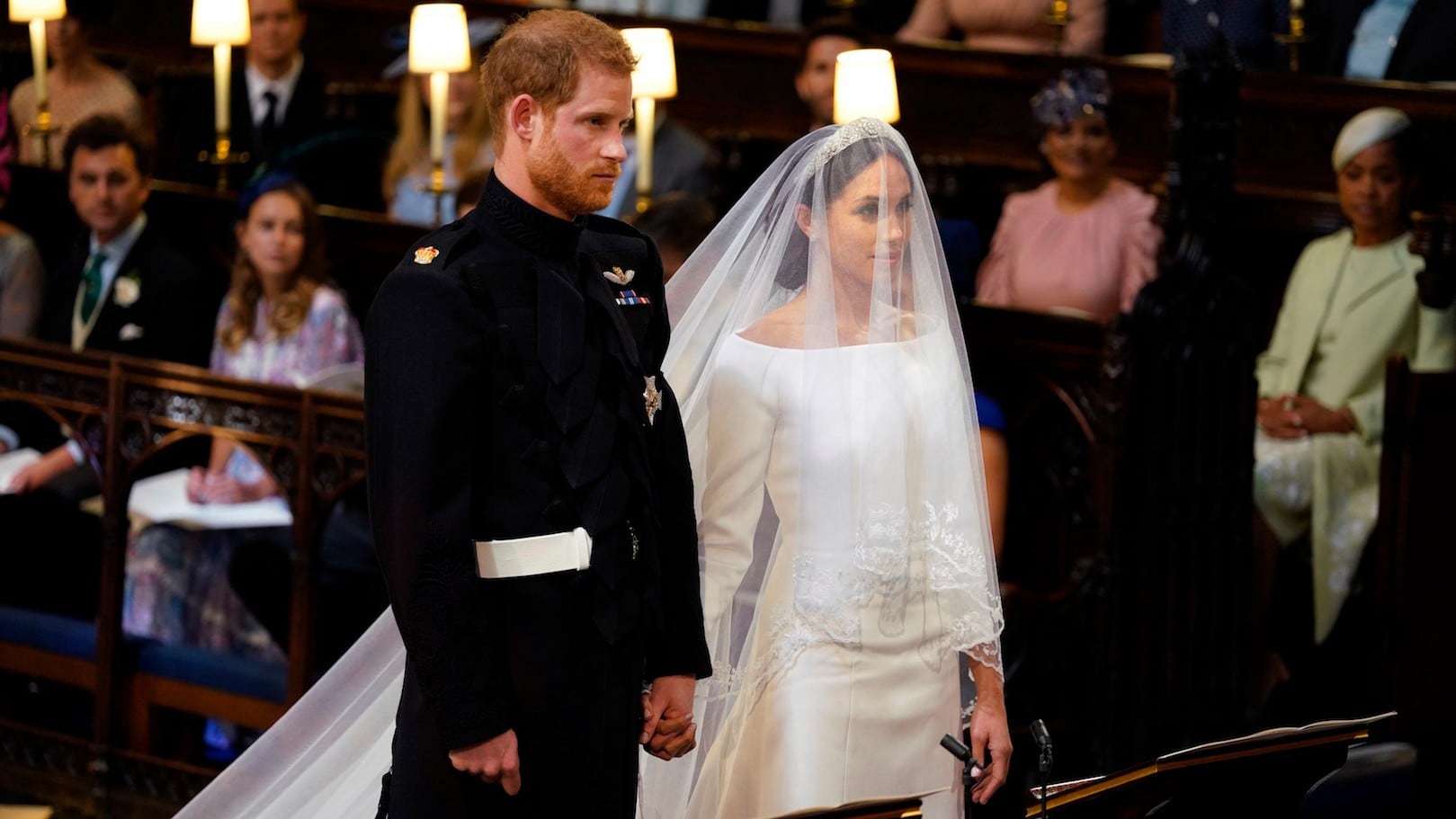 El príncipe Enrique y Meghan en su boda real.