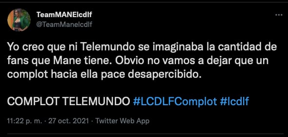 Comentarios de "Complot Telemundo" (Twitter)