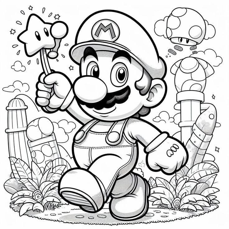 Dibujos de Mario Bros. para colorear