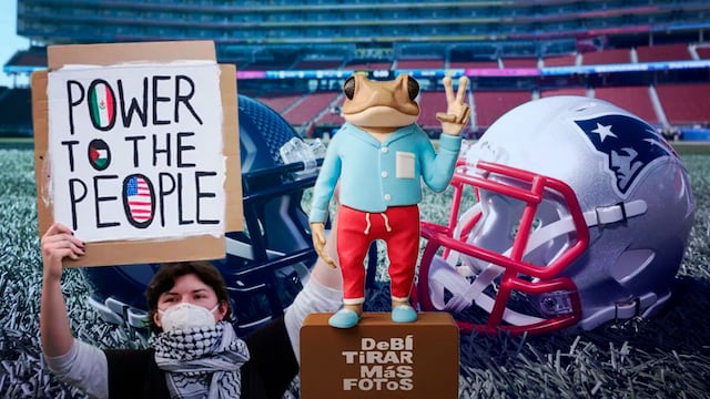 El sapo concho de Bad Bunny se usa en protestas anti-ICE antes del Super Bowl 2026