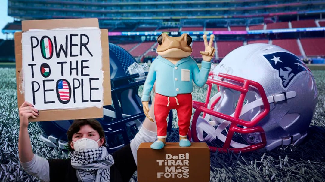 El sapo concho de Bad Bunny se usa en protestas anti-ICE antes del Super Bowl 2026