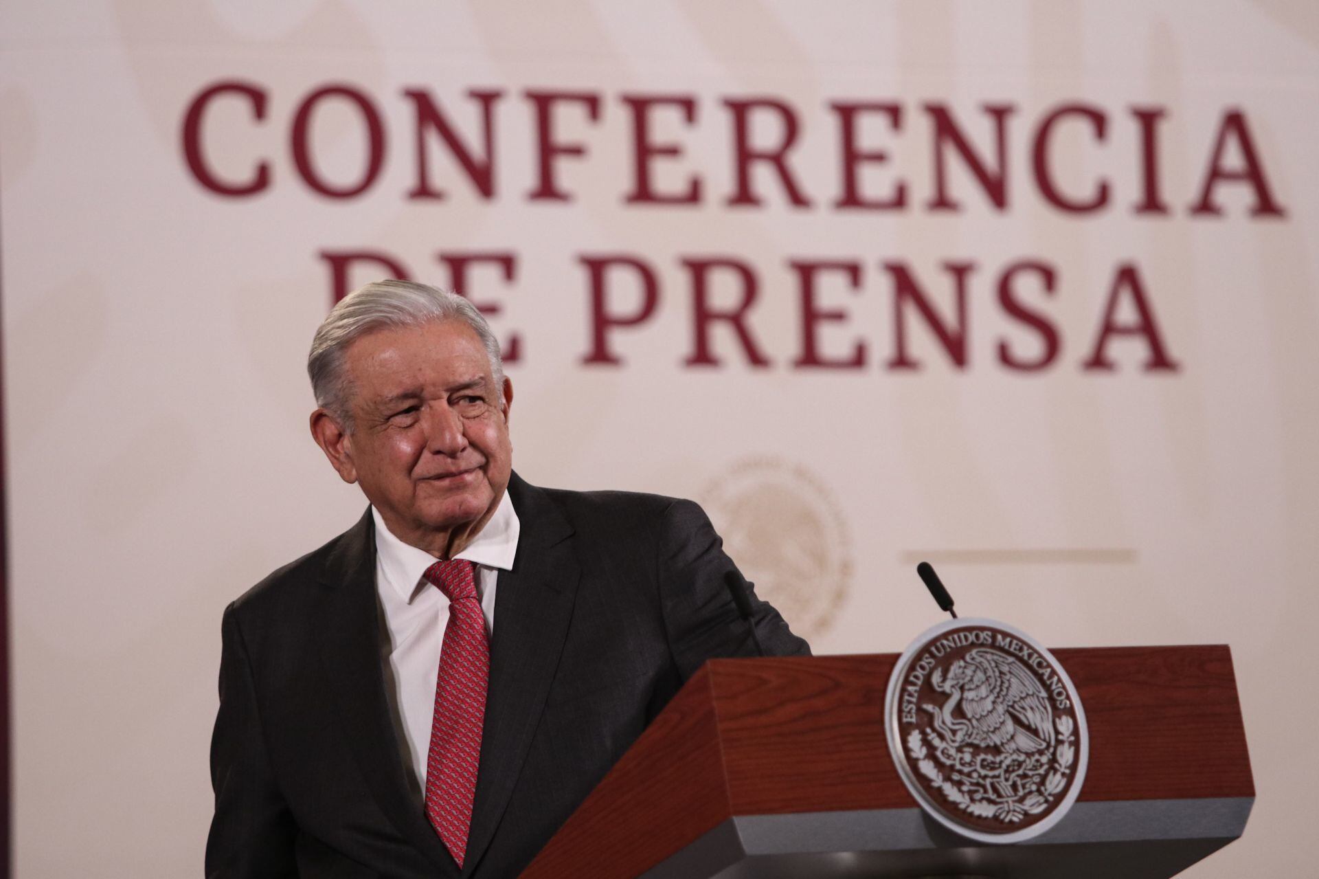 Andrés Manuel López Obrador, presidente de México durante conferencia matutina en Palacio Nacional