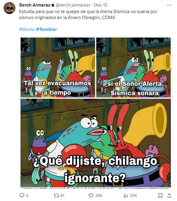 Memes por el sismo del 14 de diciembre