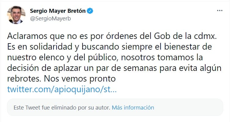 Tuit de Sergio Mayer
