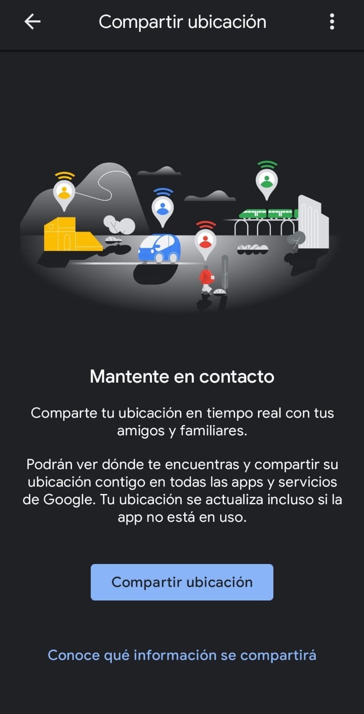 Google Maps, compartir ubicación en tiempo real