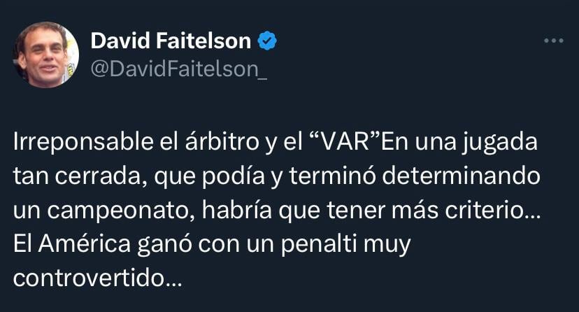 Faitelson sobre el arbitraje y América.