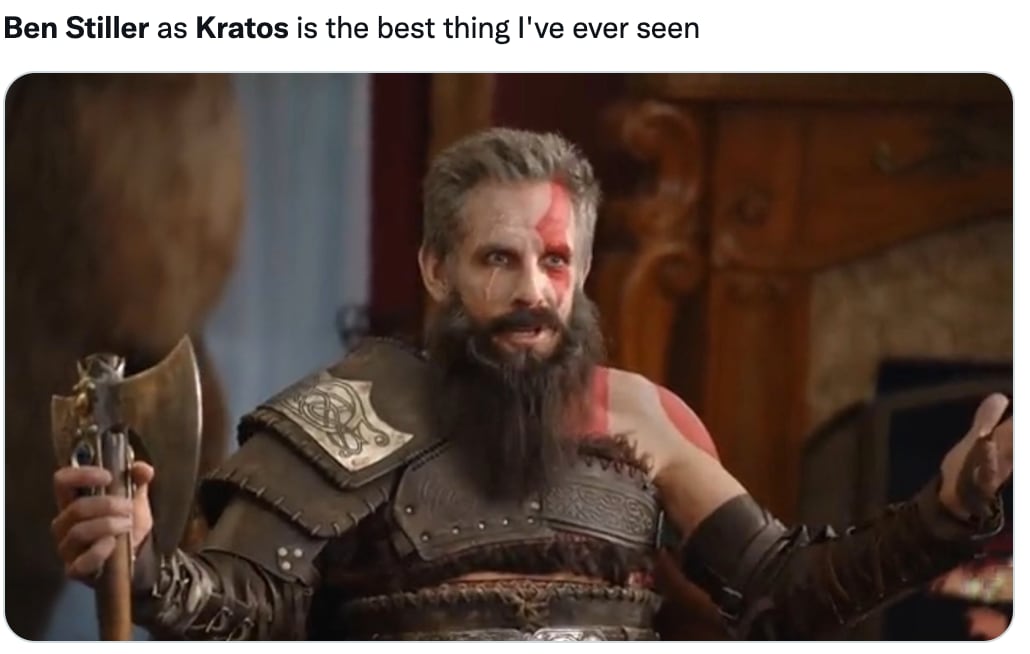 Memes se burlan de Ben Stiller como Kratos de God of War: Ragnarök