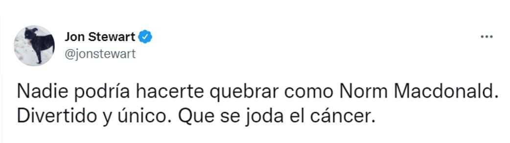 Publicación de Jon Stewart en Twitter