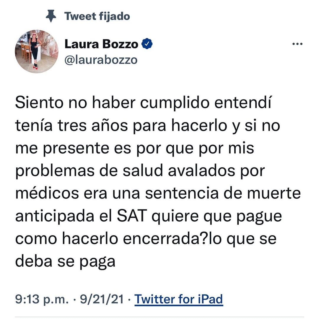 Laura Bozzo reaparece en Twitter