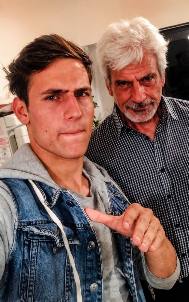 Gaspi con su padre, Ricardo Héctor Prim