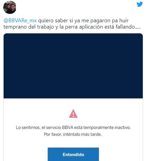 Fallas en la app de BBVA