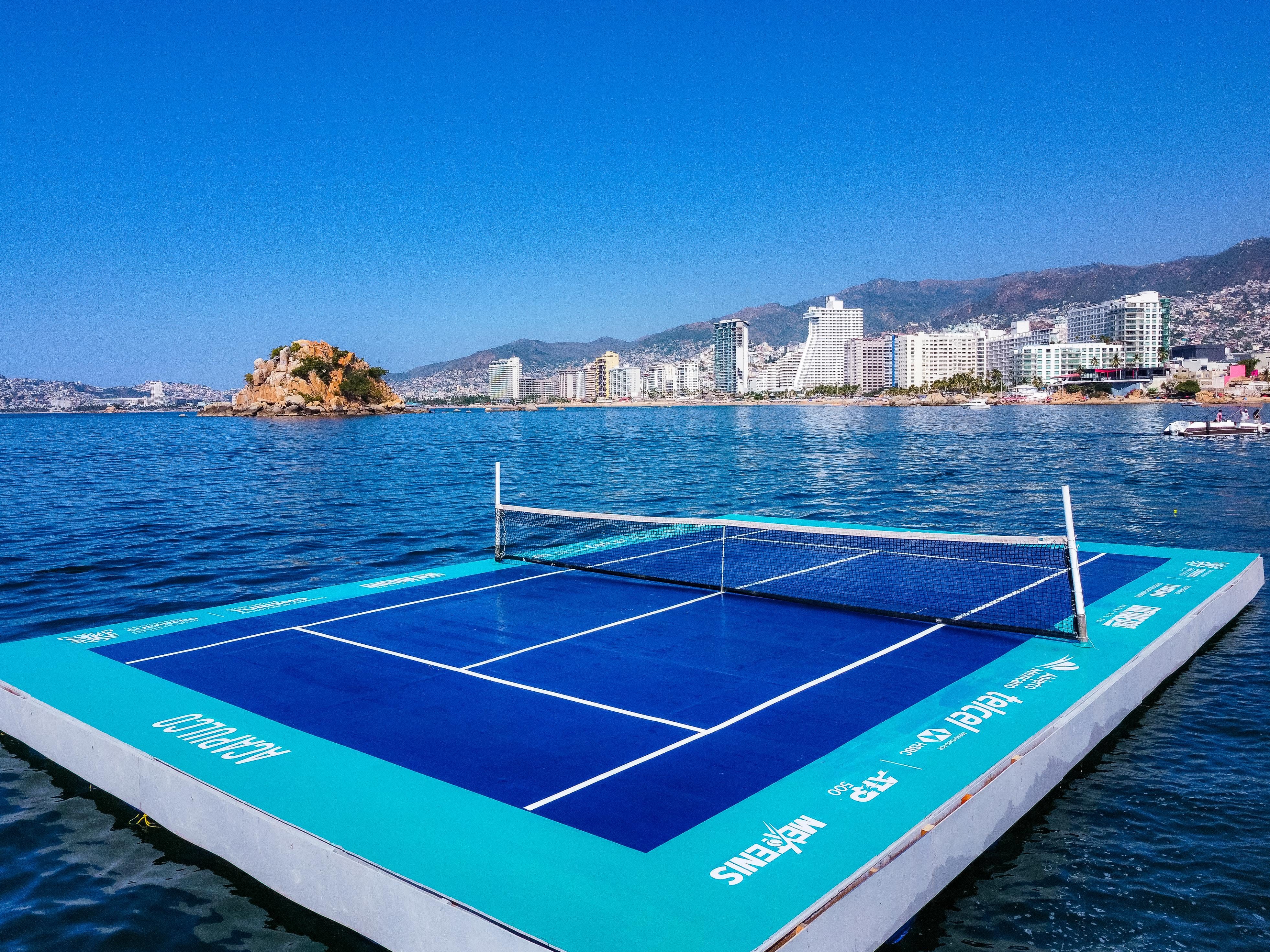 Abierto Mexicano de Tenis: realizan partido de exhibición en cancha flotante