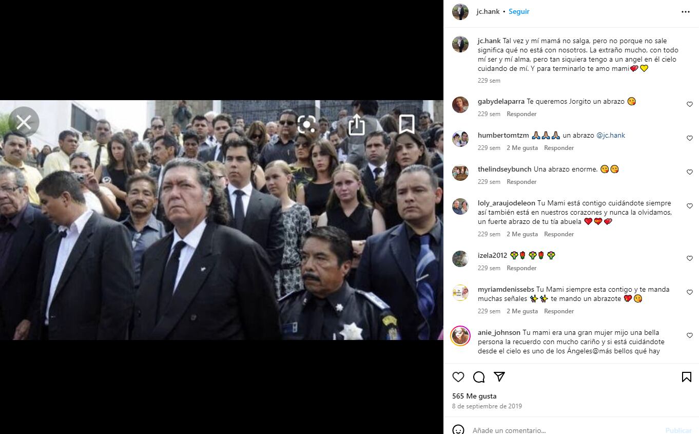 Jorge Carlos Hank Amaya recordando a su madre fallecida