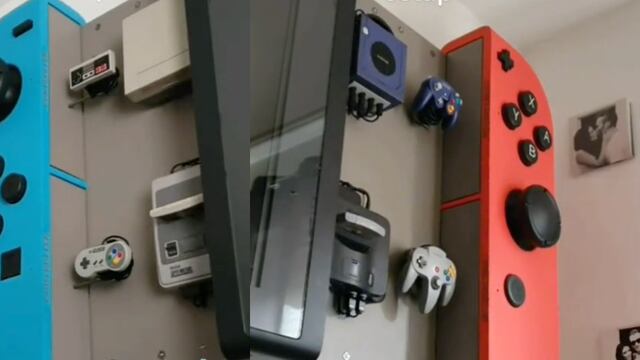 Mueble con forma de Nintendo Switch