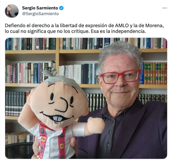 Sergio Sarmiento dice defender la libertad de expresión de AMLO