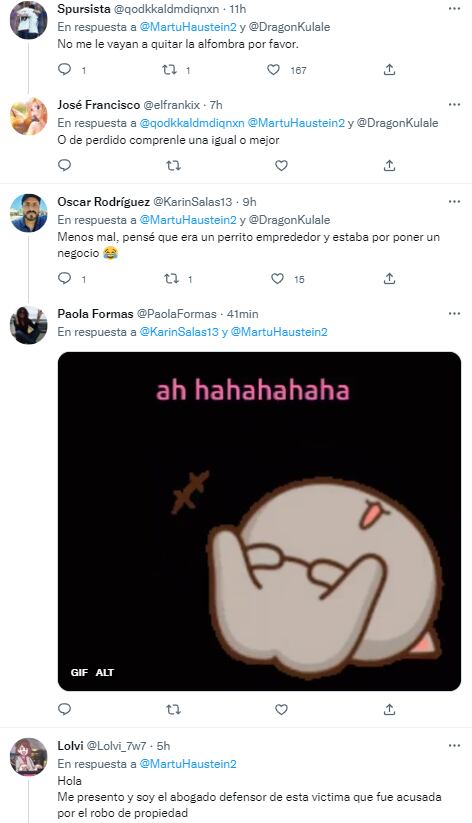 Reacciones al perro Tyson que robó alfombras a sus vecinos