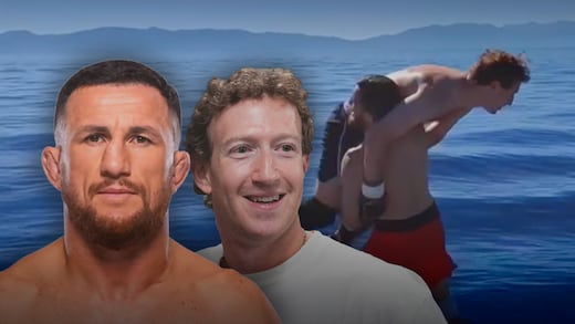 Mark Zuckerberg y Merab Dvalishvili hacen sparring en una plataforma flotante