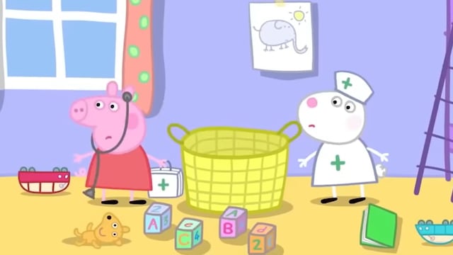 Suzy Oveja es enfermera y Peppa Pig doctora