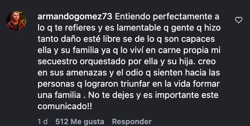 Armando Gómez, esposo de Gloria Trevi, apoya a Poncho de Nigris