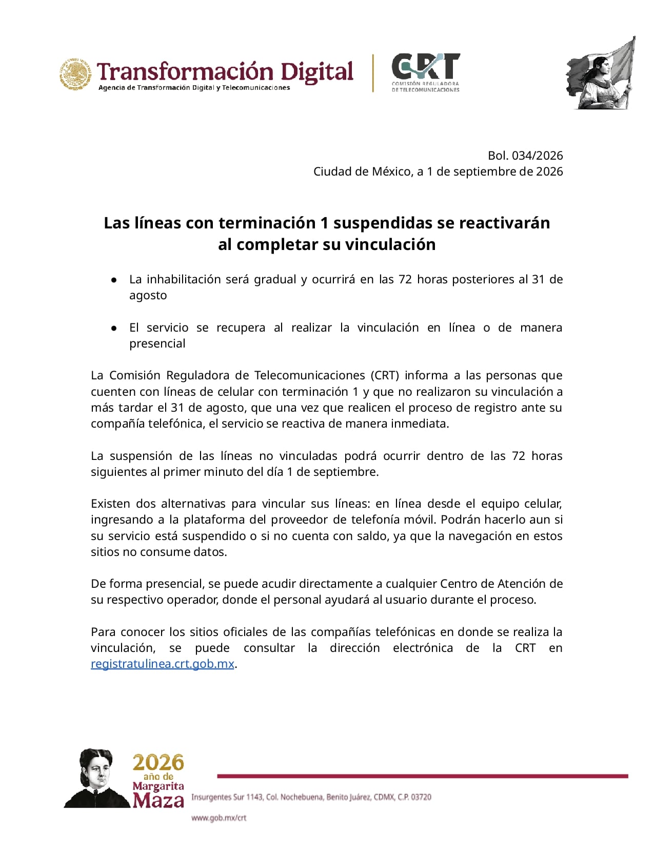 Comunicado CRT