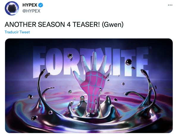 Teasers de Spider-Gwen Fortnite para la temporada 4