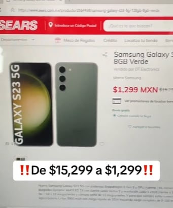 Samsung Galaxy S23 de remate en Sears