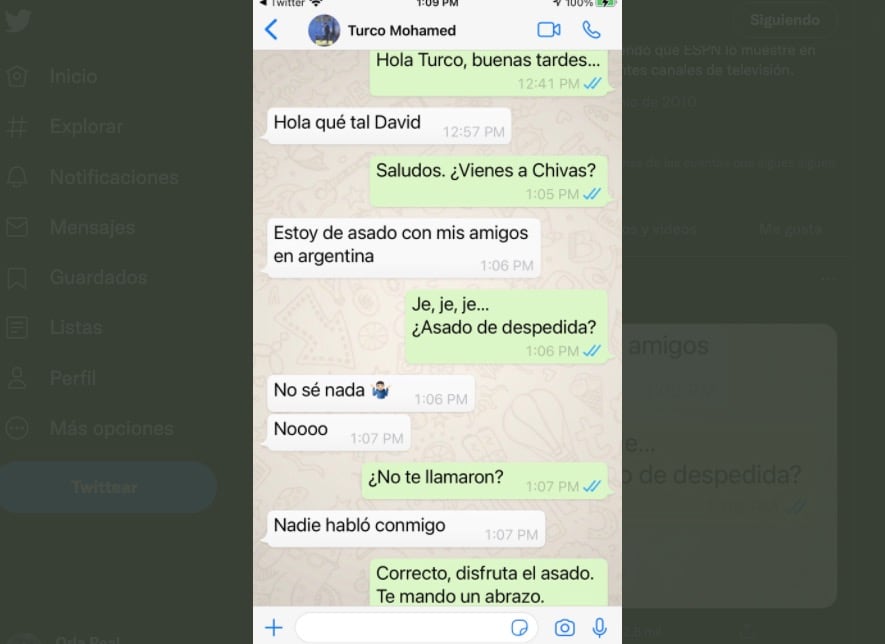 Conversación entre Mohamed y Faitelson sobre su posible llegada a Chivas