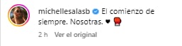 Michelle Salas comparte su compromiso con Danilo Díaz.