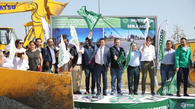Ricardo Gallardo inicia una histórica rehabilitación de carriles laterales de la Carretera 57 de San Luis Potosí