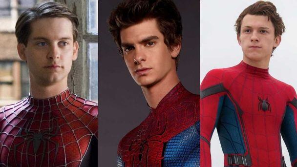 Andrew Garfield, Tobey Maguire y Tom Holland, los Spider-Man
