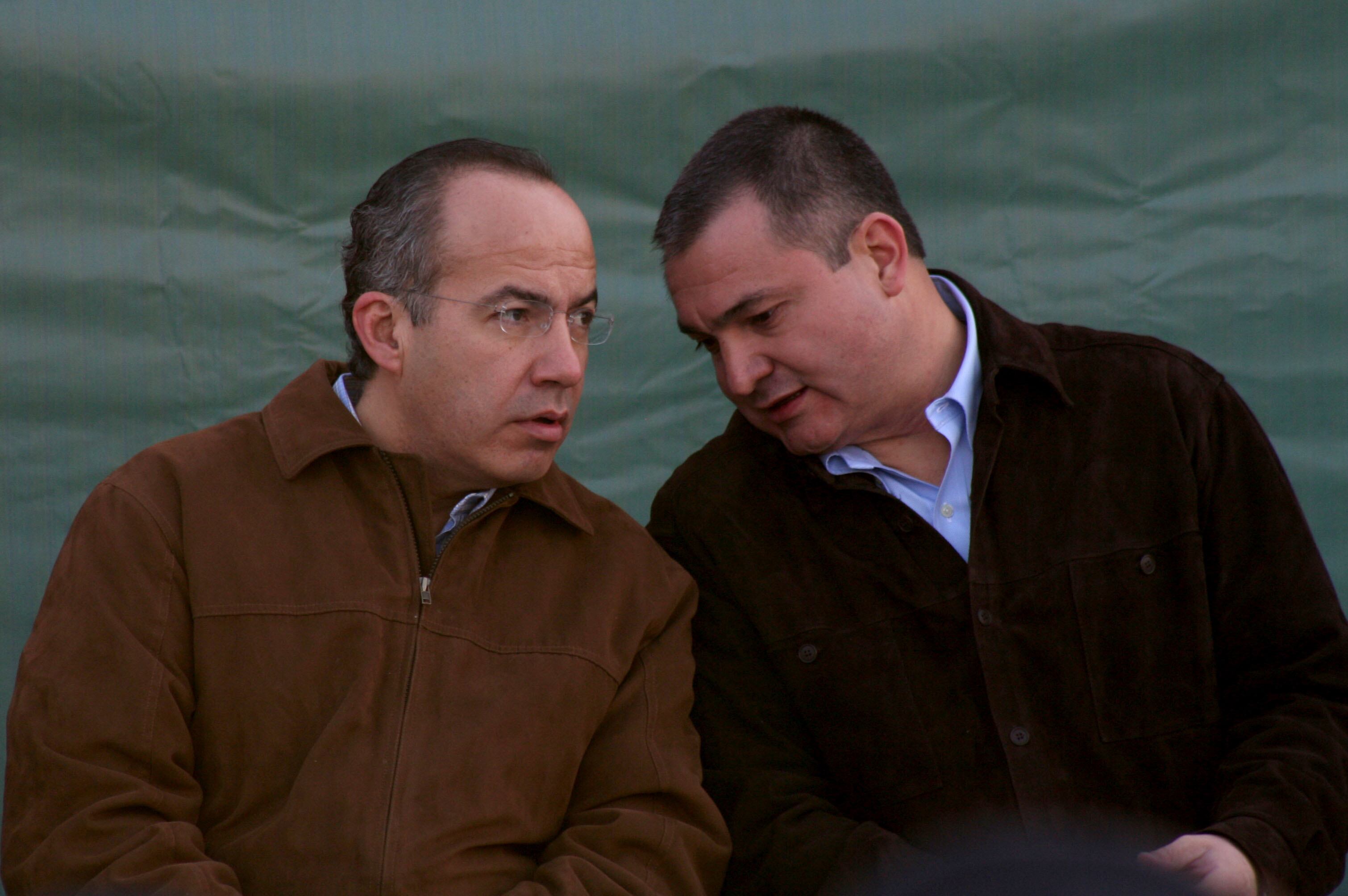 Genaro García Luna y Felipe Calderón en 2006