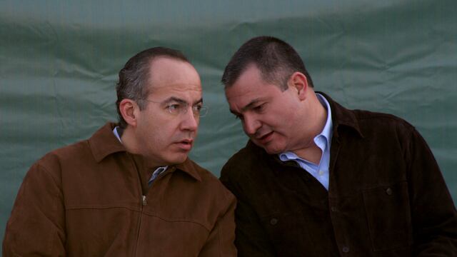 Genaro García Luna y Felipe Calderón en 2006