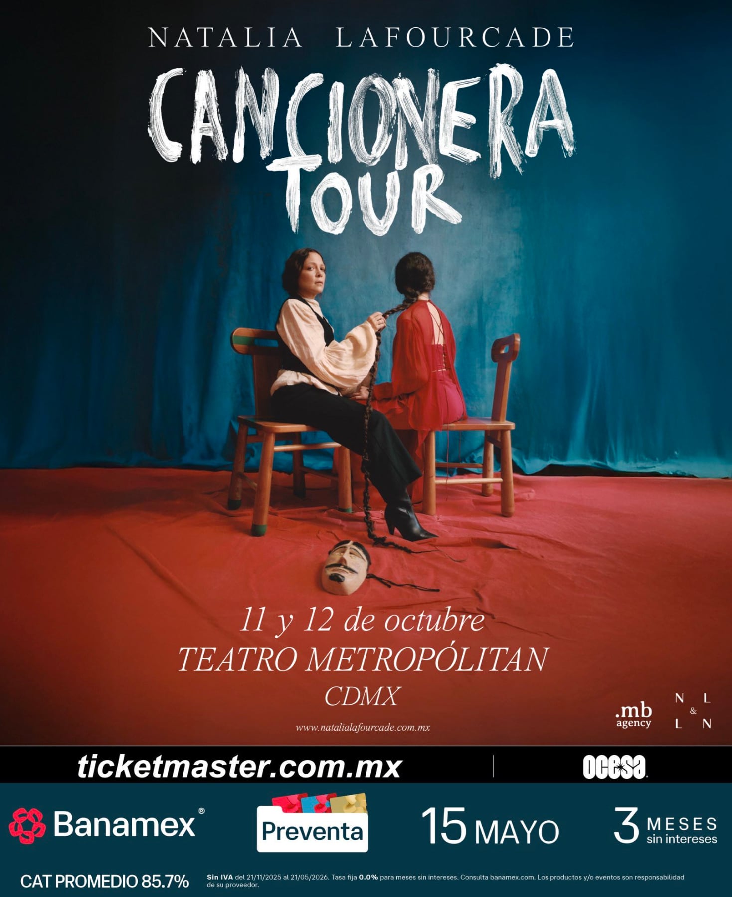 Natalia Lafourcade tendrá dos conciertos en el Teatro Metropólitan