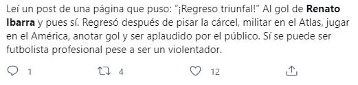 Críticas a Renato Ibarra
