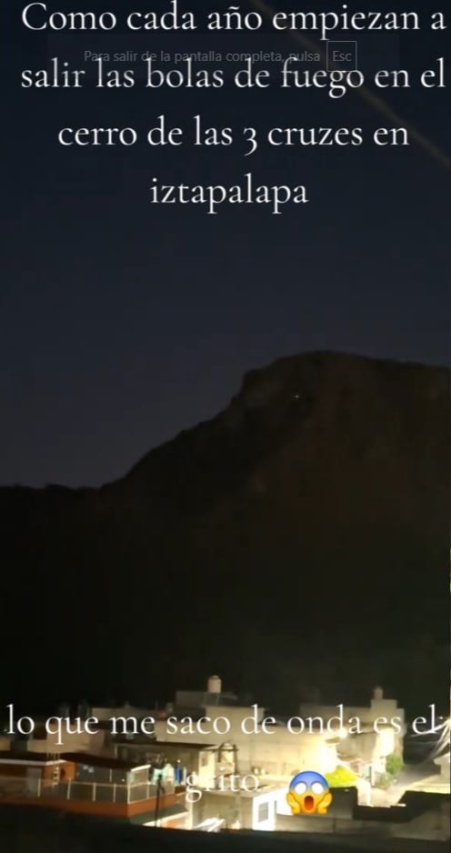 Bolas de fuego en el Cerro de las Tres Cruces de Iztapalapa