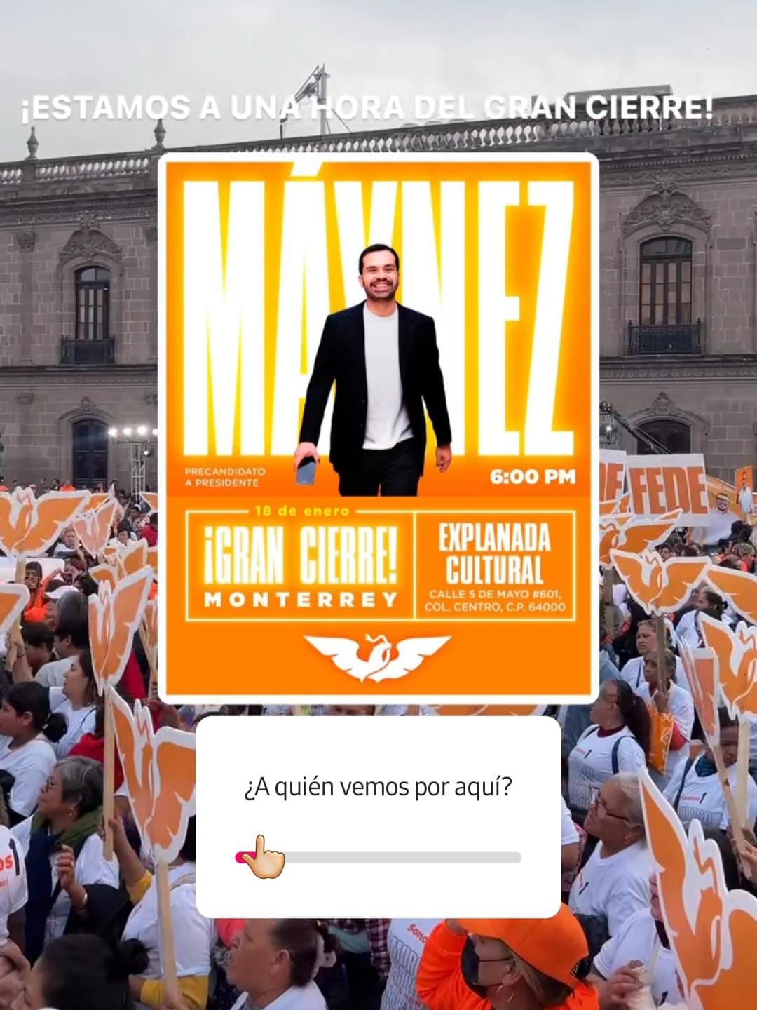 Cierre de pre campaña de Jorge Álvarez Máynez se retrasa