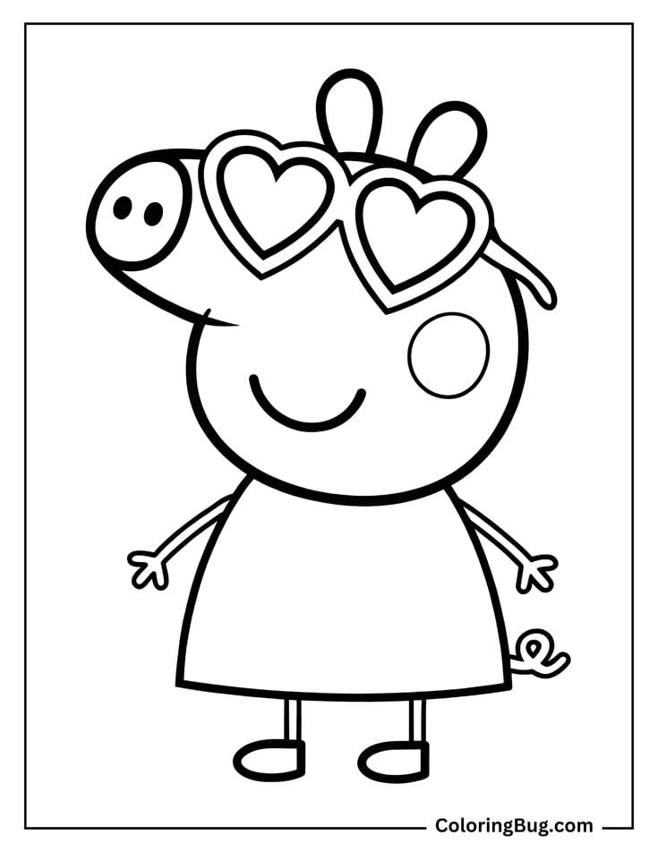 Dibujos de Peppa Pig de graduación para colorear