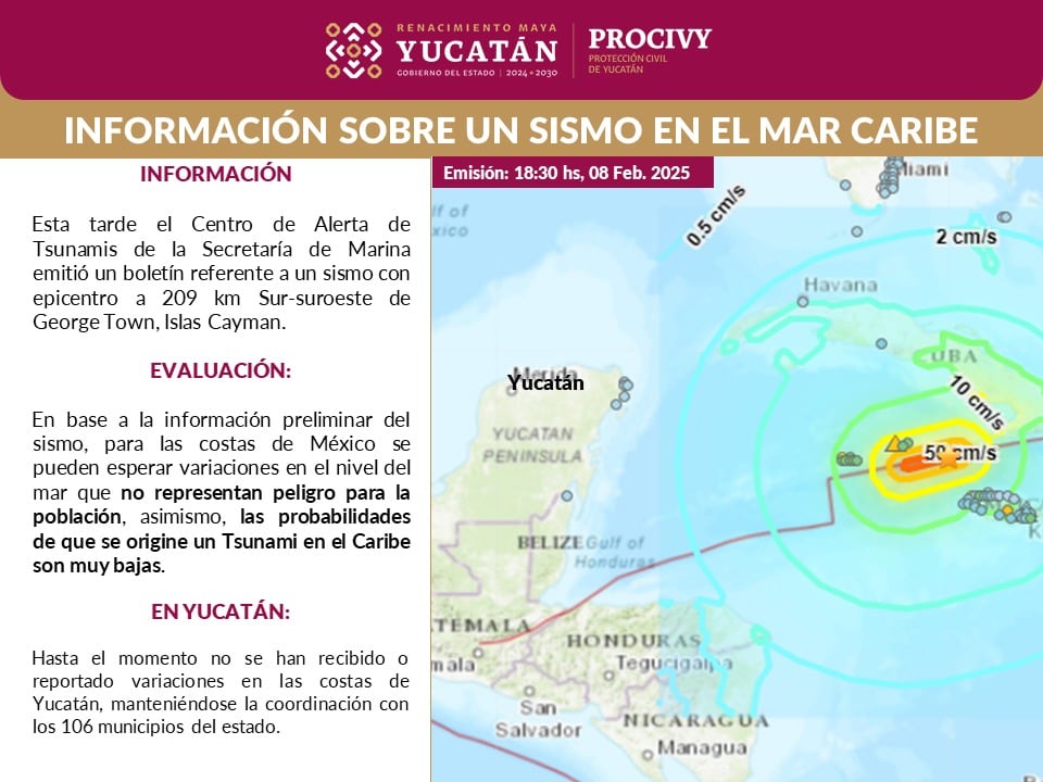 Temblor hoy sábado 8 de febrero en el Mar Caribe