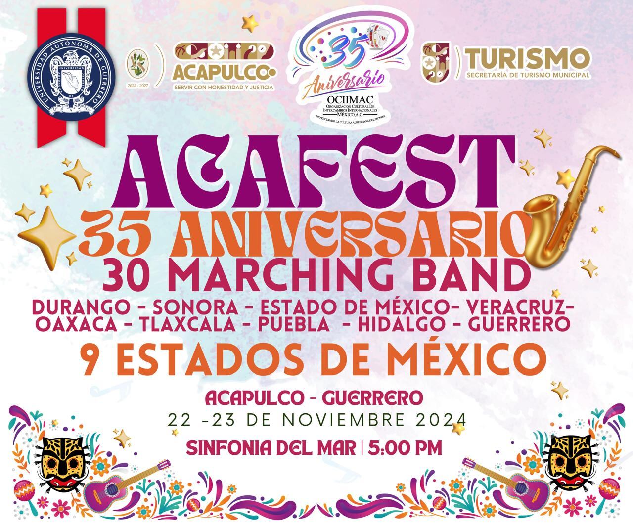 Acapulco celebrará el Acafest 35 aniversario 30 Marching Band 2024