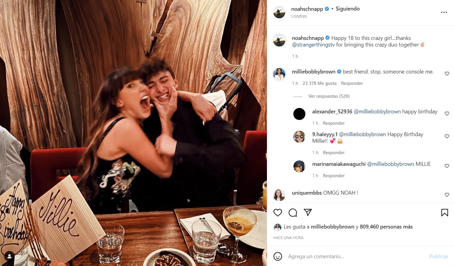 Millie Bobby Brown y Noah Schnapp